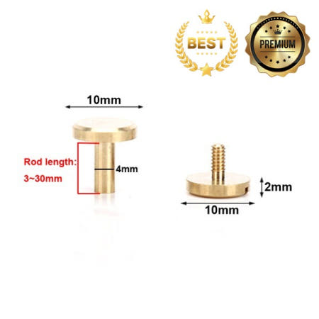 나사 10pcs 황동 바인딩 시카고 나사 스터드 리벳 앨범 용 슬롯 형 벨트 데스크 메뉴 지갑 패스너 막대 길이 3 ~ 30mm