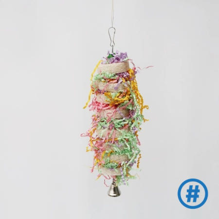 재미 있은 새 장난감 스윙 케이지 자연 수세미 교수형 Cockatiel 벨 애완 동물 씹는 등반