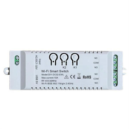 B02B-2CH WiFi 스마트 스위치 DIY 타이머 EWeLink 7-32V 2.4G + RF433 BT 홈 자동화 모듈 Alexa Google IFTT