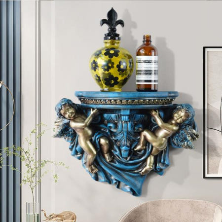 유럽의 창조적 인 수지 벽 매달려 천사 모델링 거실 TV 장식 예술과 공예 선반 파티션