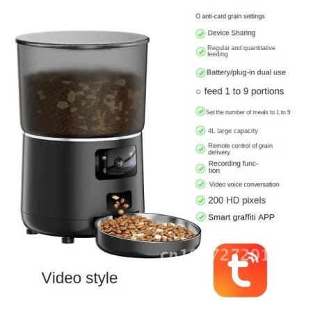 Pet automatic feeder graffiti APP remote intelligent and video WIFI monitoring cat machine