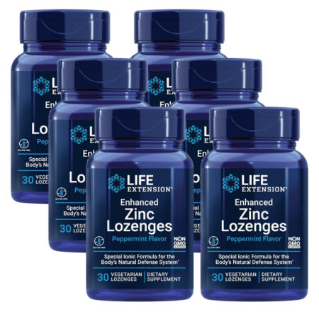 [해외]라이프익스텐션 녹여먹는 아연 로젠지 페퍼민트향 30정, 6개