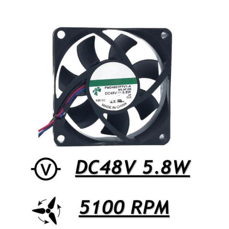 쿨롱 선풍기 PMD4807PTV1-A DC 48V 0.120A 5.8W 5100 RPM 7025