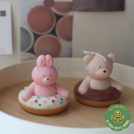 부활절 토끼 몰드 오리 수영 반지 곰 세트 비누 만들기용 실리콘 DIY 형태 아로마 테라피