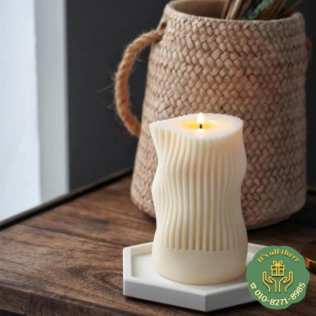 최신 독특한 디자인 아로마 테라피 밀랍 양초 금형 실리콘 물결 모양의 원주