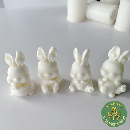 3D 귀여운 토끼 양초 실리콘 금형 부활절 아로마 테라피 비누 에폭시 수지 케이크 만들기 홈 장식