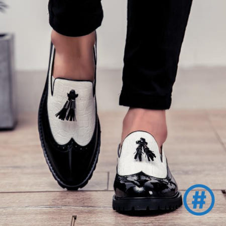 남성 패션 트렌드 사회 사무실 신발 통기성 가죽 로퍼 고품질 플랫 운동화 슬립 온 술