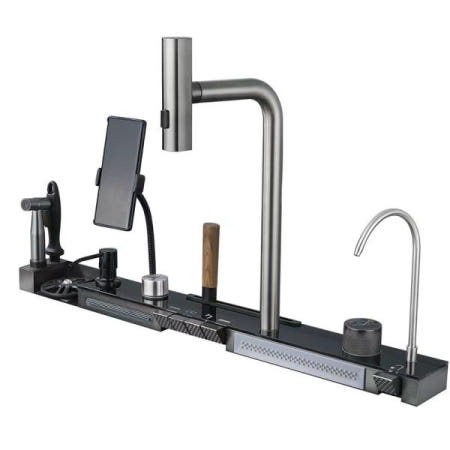 [해외]고래 상어 강우량 수도꼭지 싱크 폭포 주방 새로운 양각 단일 슬롯 현대 디지털 디스플레이 식기 세척 분지