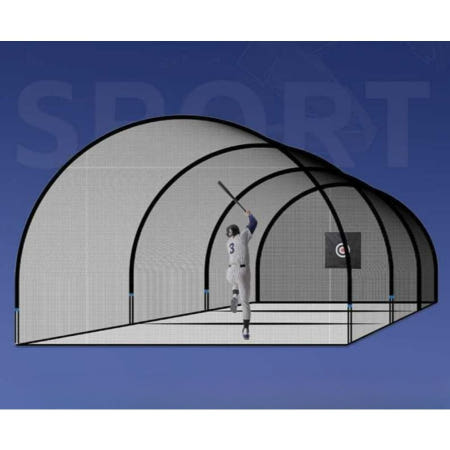 [해외]그물망 야구 배팅 케이지 폴리에스터 야구망 훈련 피칭 네트 타격 전문 장비 야외용 22-10-8FT