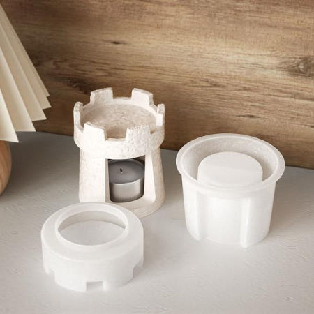 [해외]캔들 홀더 실리콘 몰드 성 차 오븐 에폭시 수지 DIY 아로마 테라피 공예 홈 데스크탑 장식 만들기