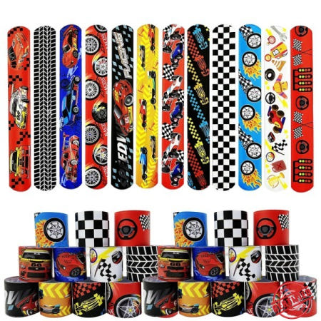 10Pcs 레드 레이싱 카 슬랩 팔찌-키즈 파티는 Pinata 휠 장난감 Goodie Bag 필러를 선호합니다 핫 테마 공짜