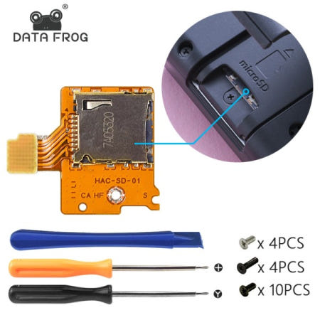 DATA FROG 교체 마이크로 SD TF 카드 슬롯 소켓 리더 부품 스위치 게임 콘솔