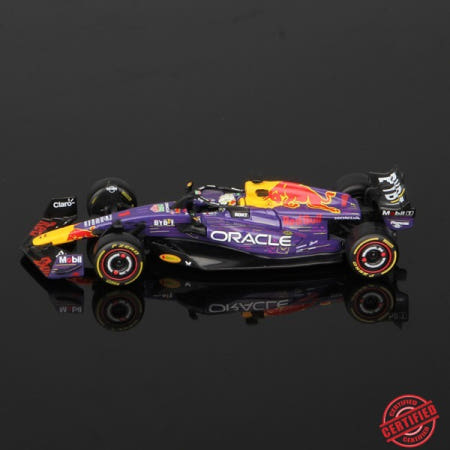 Bbugo 1:43 오라클 레드불 레이싱 RB19 2023 라스베가스 GP F1 모델 # 베르스타펜 페레즈 합금 자동차 다이캐스트 장난감
