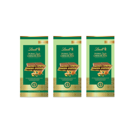 [해외]린트 두바이 스타일 초콜릿 145g바 3개 최고급 피스타치오 페이스트 아몬드 카다이프 최고급 선물