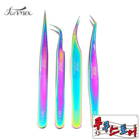 쿠쿠스토어 100 Vet Fantasy Bright 프리미엄 뷰티 메이크업 핀셋 - 전문 사을 위한 초정밀 속눈썹 연장 핀자