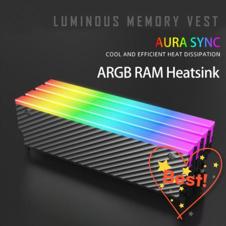 100% 호환 RAM 메모리 방열판 쿨러 ARGB 주소 지정 가능 냉각 조끼 라디에이터 DDR3 데스크탑 PC 5V 3 핀 4-1 개
