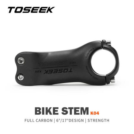 TOSEEK 블랙 매트 카본 스템 MTB 자전거 로드 산악 핸들 바 31.8mm K04