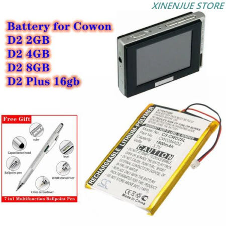 미디어 플레이어 배터리 Cowon D2 2GB 4GB 8GB Plus 16GB 3.7V 1800mAh