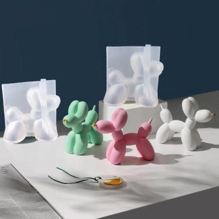 [해외]3D 실리콘 개 금형 DIY 아로마 테라피 석고 양초 수지 풍선 Dropper