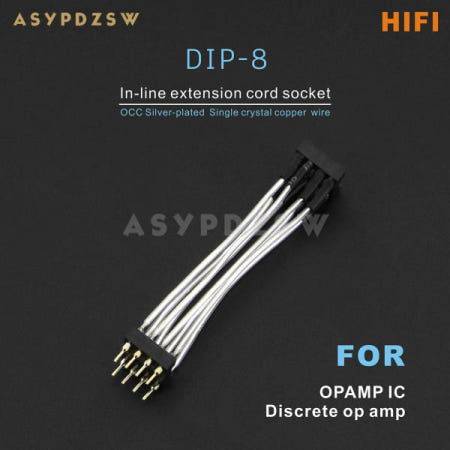 HIFI OCC 은도금 단결정 구리 와이어 DIP-8 핀 인라인 익스텐션 코드 소켓 OPAMP IC 이산 앰프용