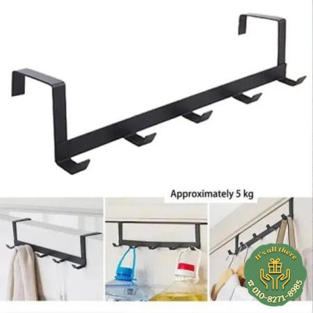 1Pc 친밀한 5 실용적인 스토리지 후크 철 옷걸이 무료 드릴 로커 도어 코트 랙 홈 액세서리