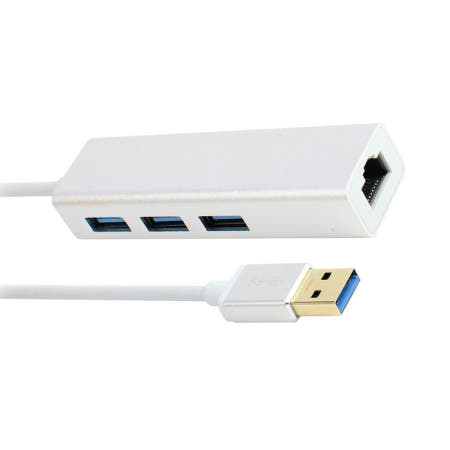 [리버네트워크]USB3.0 멀티허브 3포트 컴퓨터 노트북확장분배기 기가랜 이더넷 연결 RNX0409-1