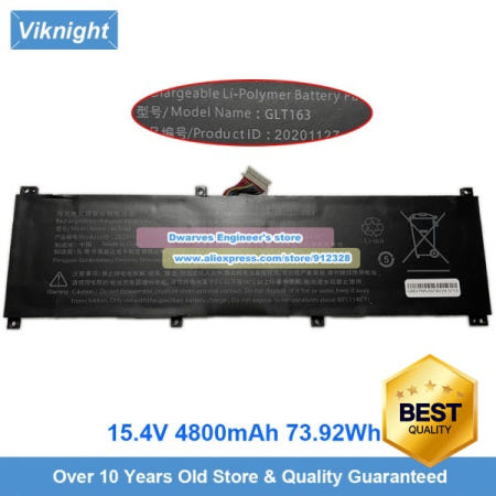 [해외]100% 호환 Mimoer SU53 G10 HIPAA SH56 K8 P03용 새 GLT163 배터리 15.4V 4800mAh 73.92Wh