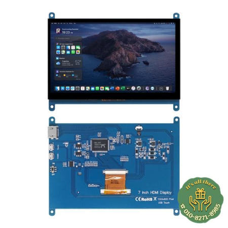 라즈베리 파이 4 A 모니터 1024x600 IPS 5 포인트 정전식 터치 스크린 무료 HDMI 디스플레이 Win 8/10