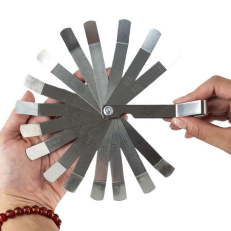 16 블레이드 스테인레스 스틸 곡선 필러 게이지 슬롯 크기를 측정하기 위한 이중 표시 미터법 및 제국 도구