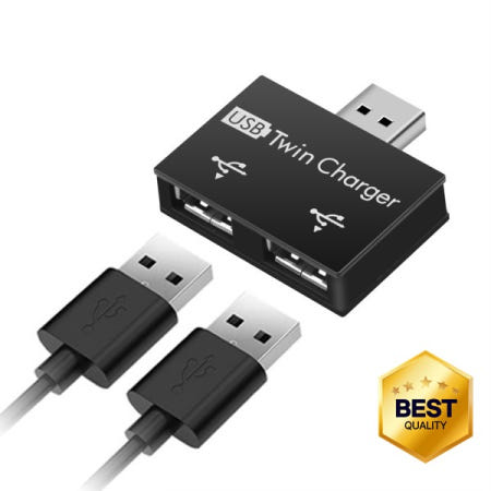 [해외]100% 호환 USB 허브 어댑터 분배기 2.0 변환기 화웨이 Xiaomi Macbook Pro 용 트윈 충전기 인터페이스 여성에 남성