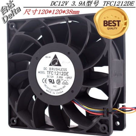 [해외]100% 호환 비트코인 ??광부 강력한 서버 케이스 축 냉각 팬용 TFC1212DE 120mm DC 12V 5200RPM 252CFM