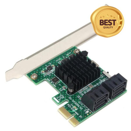 [해외]100% 호환 HDD SSD IPFS 마이닝 컨트롤러용 SATA 3.0-PCIe 확장 카드 익스프레스 어댑터 3 컨버터 4 포트