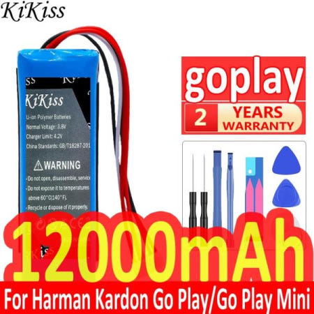 KiKiss 강력한 배터리, 하만 카돈 고 플레이, 미니 무료 도구, 12000mAh