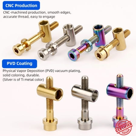 M5x30/40mm 시트 포스트 티타늄 합금 자전거 안장 고정 나사 M4 육각 슬롯 CNC 가공 TC4 Ti MTB 도로 부품