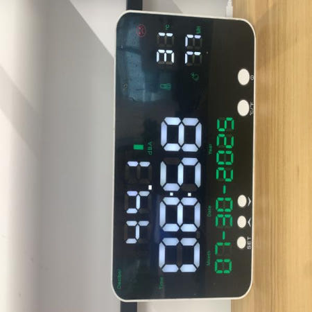 HP-7000A 대형 LED 디스플레이 및 실시간 온도/습도 모니터를 갖춘 벽걸이형 디지털 소음 측정기 ? 30~130dB 사운드 Le