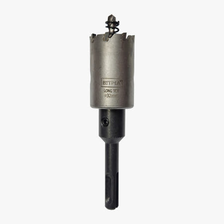 SDS 초경 홀쏘 롱홀스 홀커터 BITPIA 철판 스테인리스 알루미늄 32mm, 1개