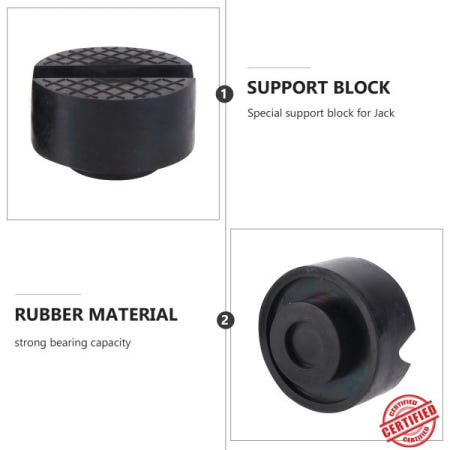 자동차 고무 잭 패드 유압 디스크 슬롯 프레임 보호대 레일 바닥 어댑터 도구 (검정색) 2 개
