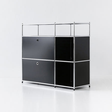 심플리 2x3 수납장 2문 BC618 매트블랙