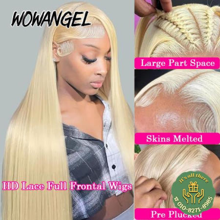 와우 엔젤 13x6/13x4 HD 레이스 전체 정면 가발 바디 웨이브 인간의 머리 녹는 피부 자연 브라질