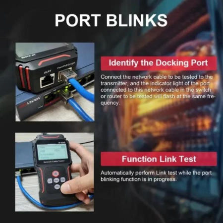 노야파 NF-8209S 네트워크 케이블 테스터 길이 측정 POE LAN 테스트 LCD 디스플레이 스캔 와이어맵 트래커 도구