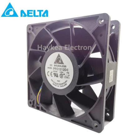 델타 PFC1212DE용 Bitcoin GPU 광부용 강력한 냉각 팬 120x120x38mm 12V PWM 4핀 252.8 CFM 5500 RPM66.5 dB(A)