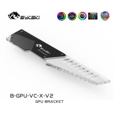 BYKSKI 그래픽 카드 홀더 브래킷 지원 동기화 마더 보드 5V 3PIN A RGB/4V 12PIN RGB 컴퓨터 DIY 아크릴 수정