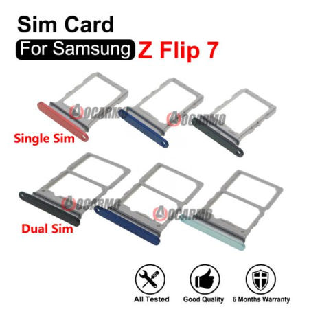 갤럭시 호환 Z 플립 7 SM F766 블랙 블루 그린 레드 듀얼심 트레이 싱글심 카드 홀더 슬롯 수리 부품