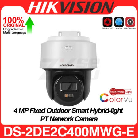 Hikvision 스마트 하이브리드 라이트 미니 PT 카메라 사람 감지 자동 추적 양방향 오디오 SD 슬롯 DS-2DE2C400MWG-E 4MP