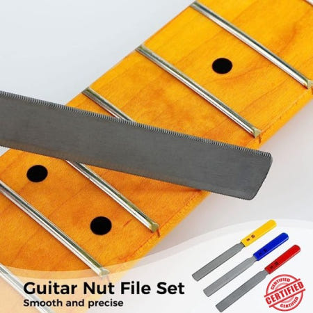 원추형 기타 너트 파일 슬롯 세트 더블 엣지 와이어 일렉트릭 베이스 도구 3 개