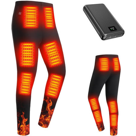 [해외]KLIFE 전열 팬츠 가열 DC7.4 발열 30000mAh 배터리 12개 히터 USB/DC급전 3단계 이너 뒤 기모