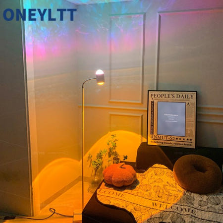 물 리플 플로어 램프 거실 옆 온라인 유명인 일몰 라이브 분위기