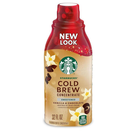 [해외]Starbucks 콜드브루 커피 농축액 당추가 아이리시 크림 바닐라 & 초콜릿 향 946ml 미국직구 홈카페 풍미 탕비실