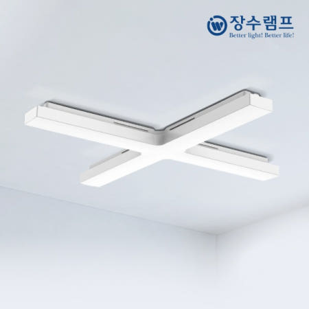 장수램프 60W LED 사각 십자등 창고 사무실 상가 다용도 조명 주광색