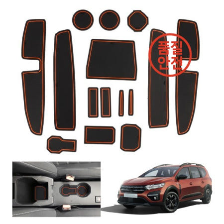 RUIYA Dacia Jogger Hybrid 2021-2023 2024 자동차 도어 그루브 매트 미끄럼 방지 슬롯 패드 인테리어 액세서리